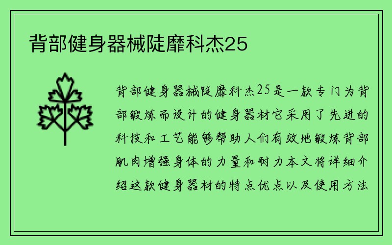 背部健身器械陡靡科杰25