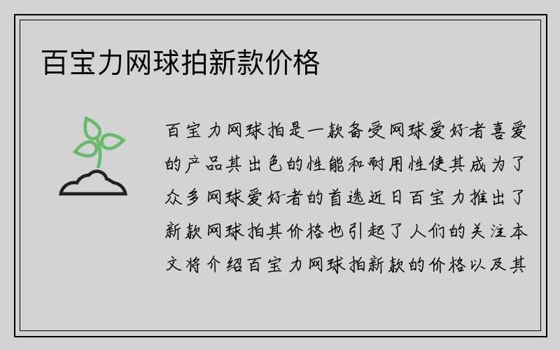 百宝力网球拍新款价格